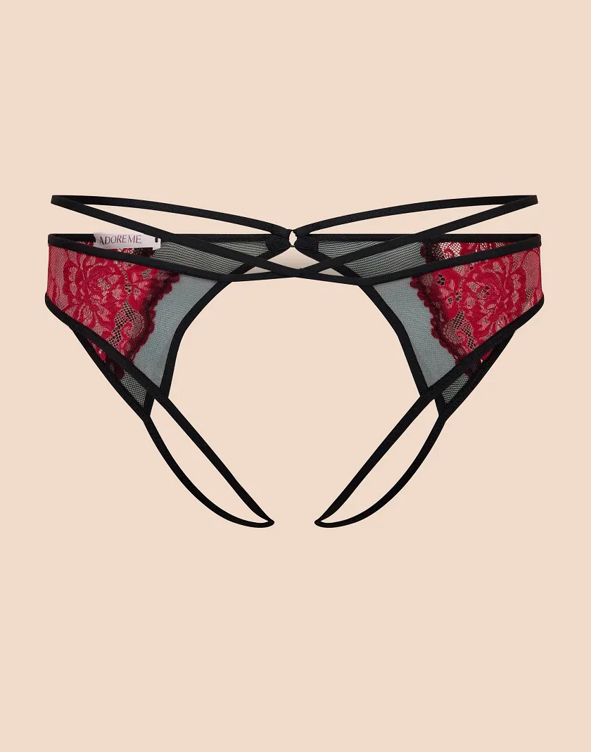 Saveria Crotchless Dark Red panty bundle Still 2