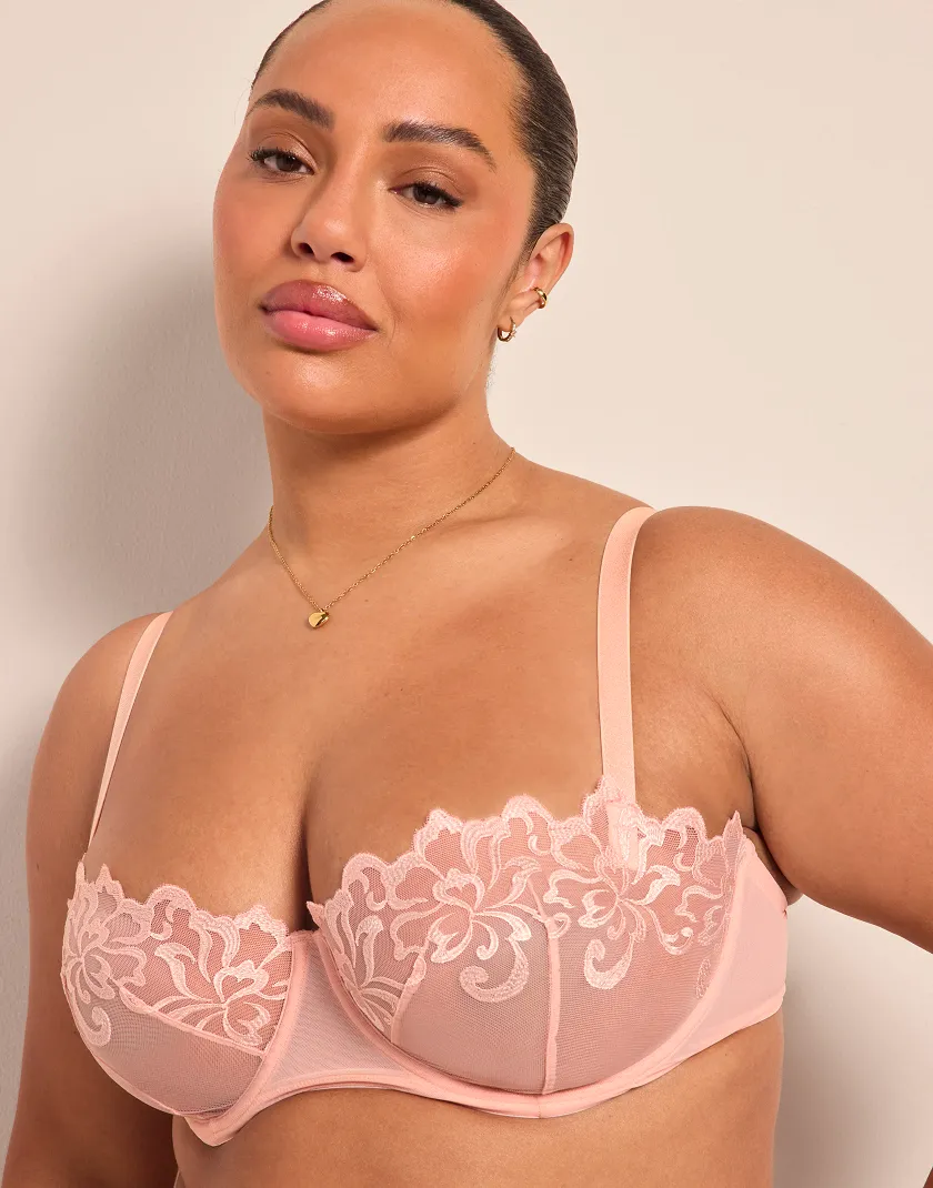 Whispering Peach Naima Unlined Bra Model 2