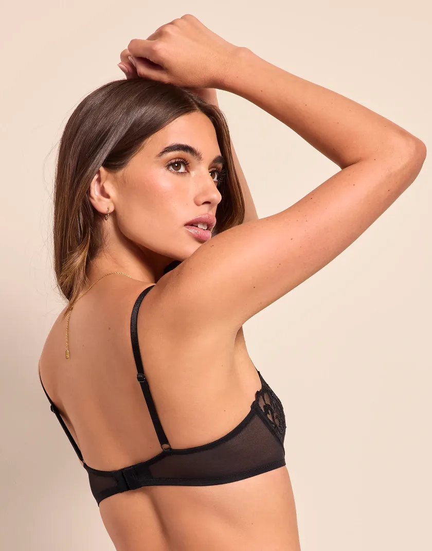Jet Black Naima Unlined Bra Model 4