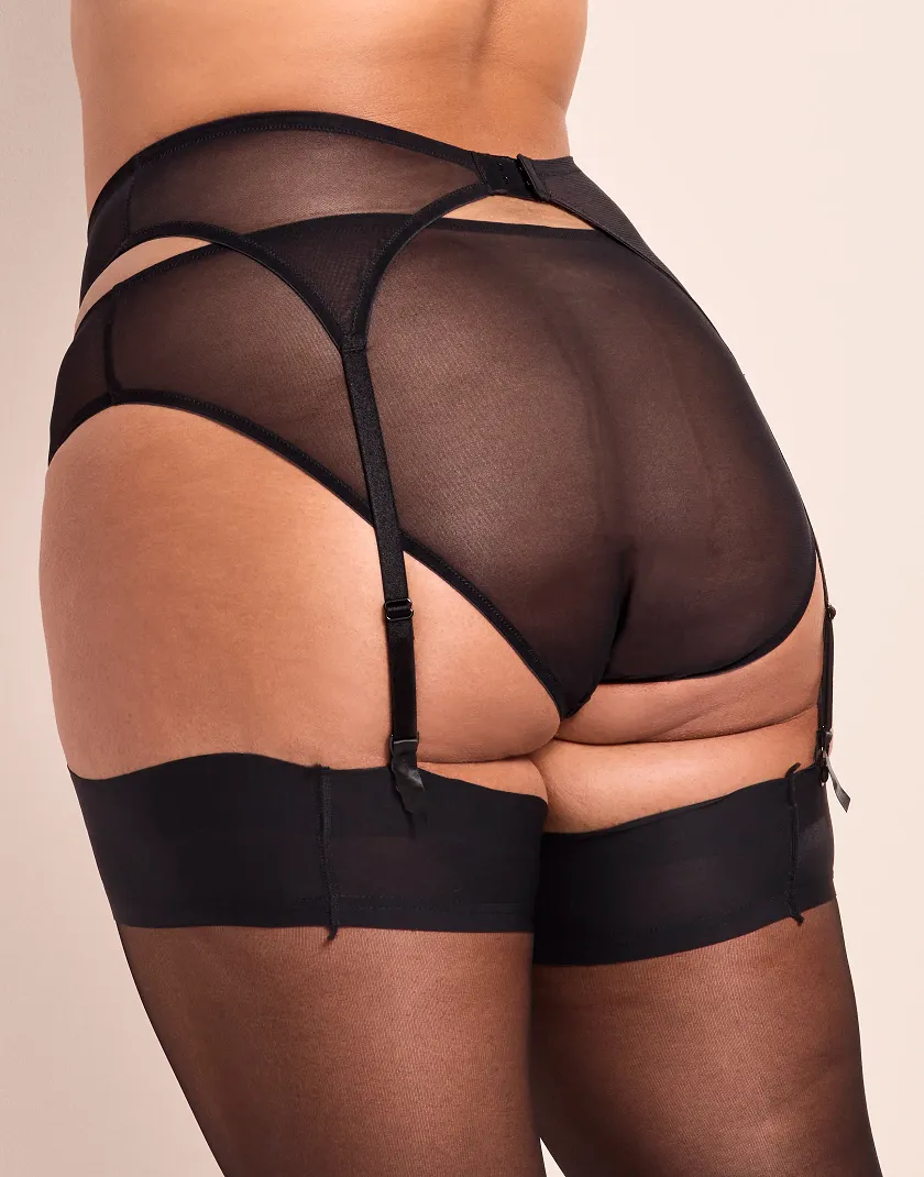 Jet Black Naima Garter Belt Model 4