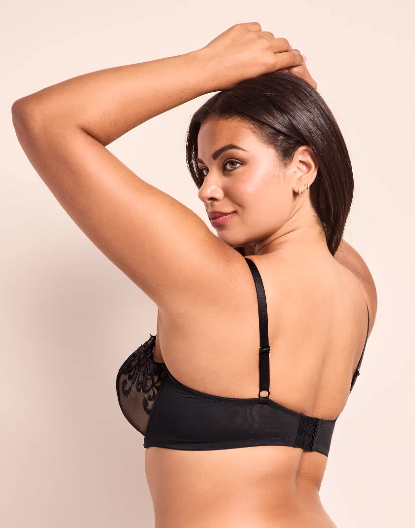 Jet Black Naima Unlined Bra Model 5