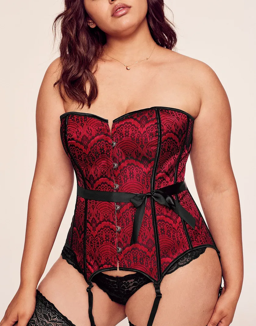 Scarlett Dark Red Plus Contour corset bundle Model 5