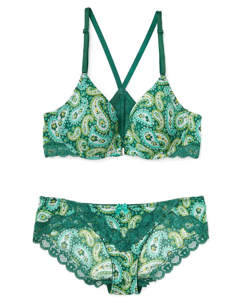 Anais Paisley Green 2 Contour bra bundle Still 2