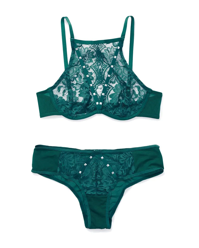 Emmeline Dark Green 2 Unlined bra bundle Still 2