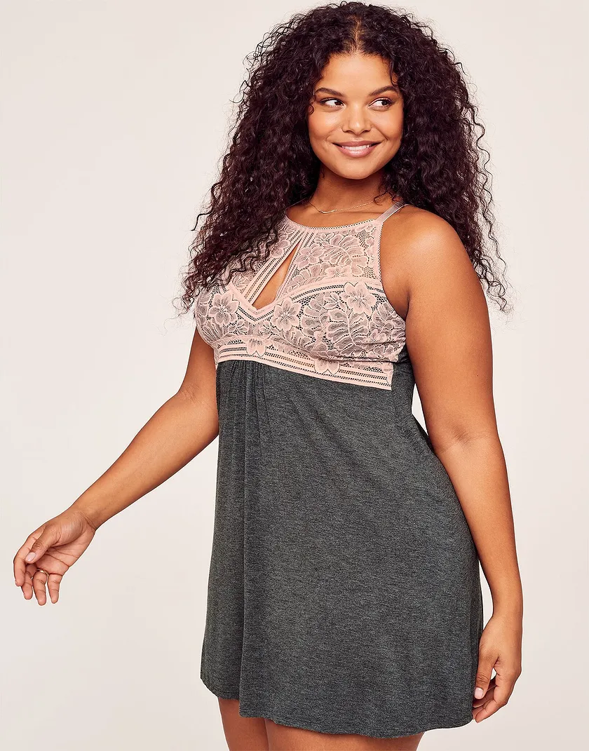 Alaina Gray Plus sleepwear bundle Model 3