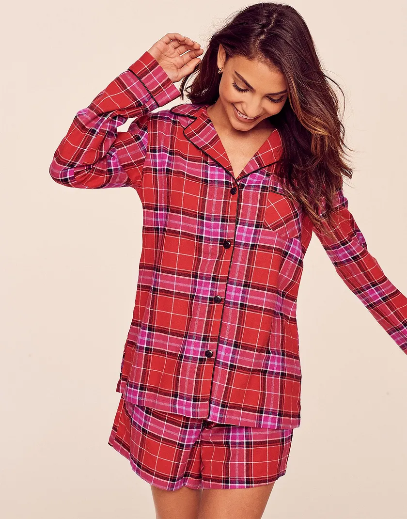Maggie Plaid Red sleepwear bundle Model 6