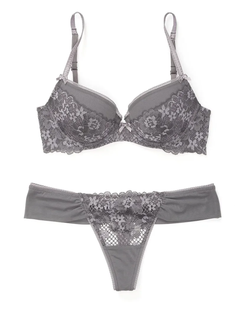 Jana Dark Gray 3 Push Up bra bundle Still 2
