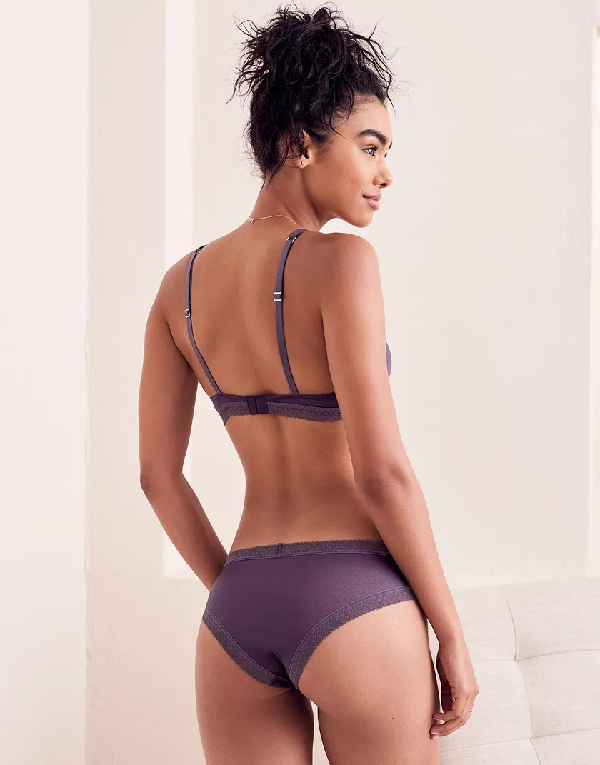 Marguerite Dark Purple Unlined bra and panty bundle Model 4