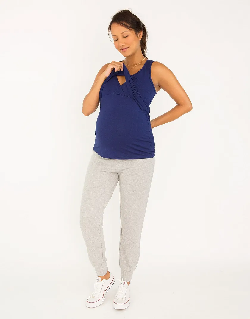 Layered Tank Blue athleisure bundle Model 2