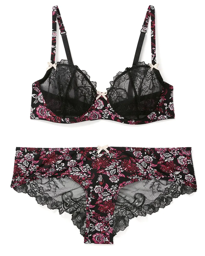 Caen Watercolor Black 2 Unlined bra bundle Still 2