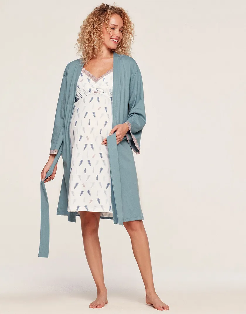 Plume Robe Medium Blue sleepwear bundle Model 3