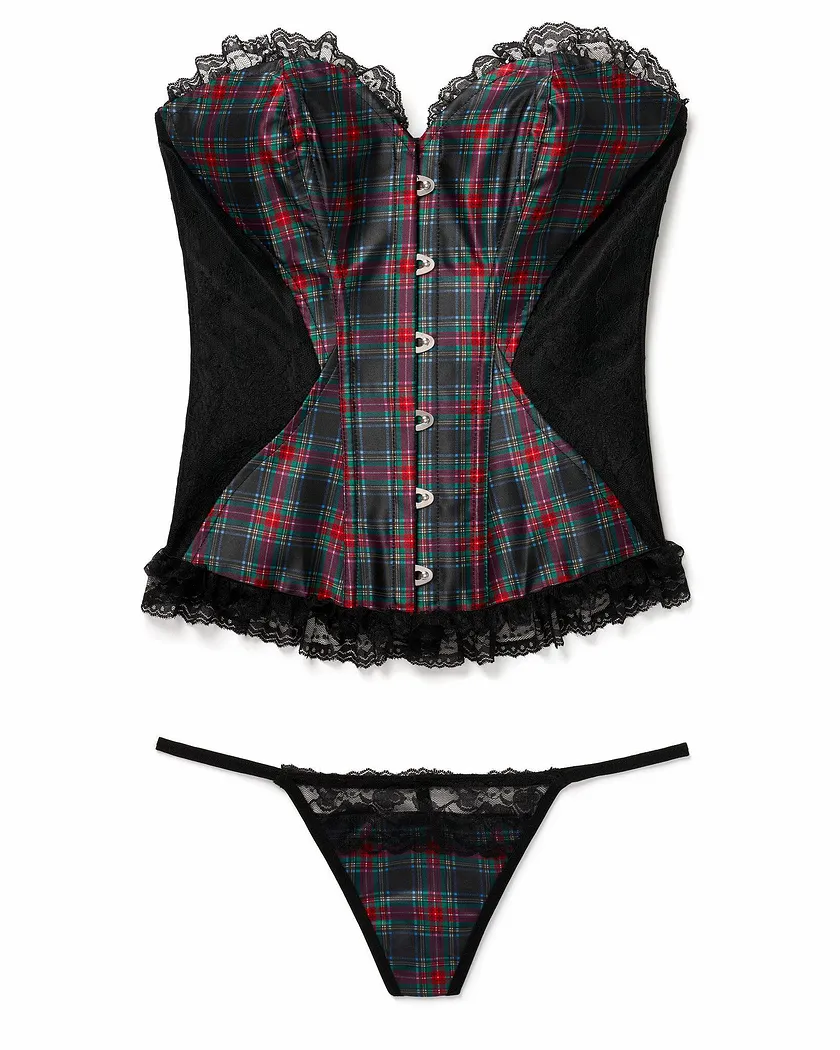 Auburn Plaid Black Unlined corset bundle Still 3
