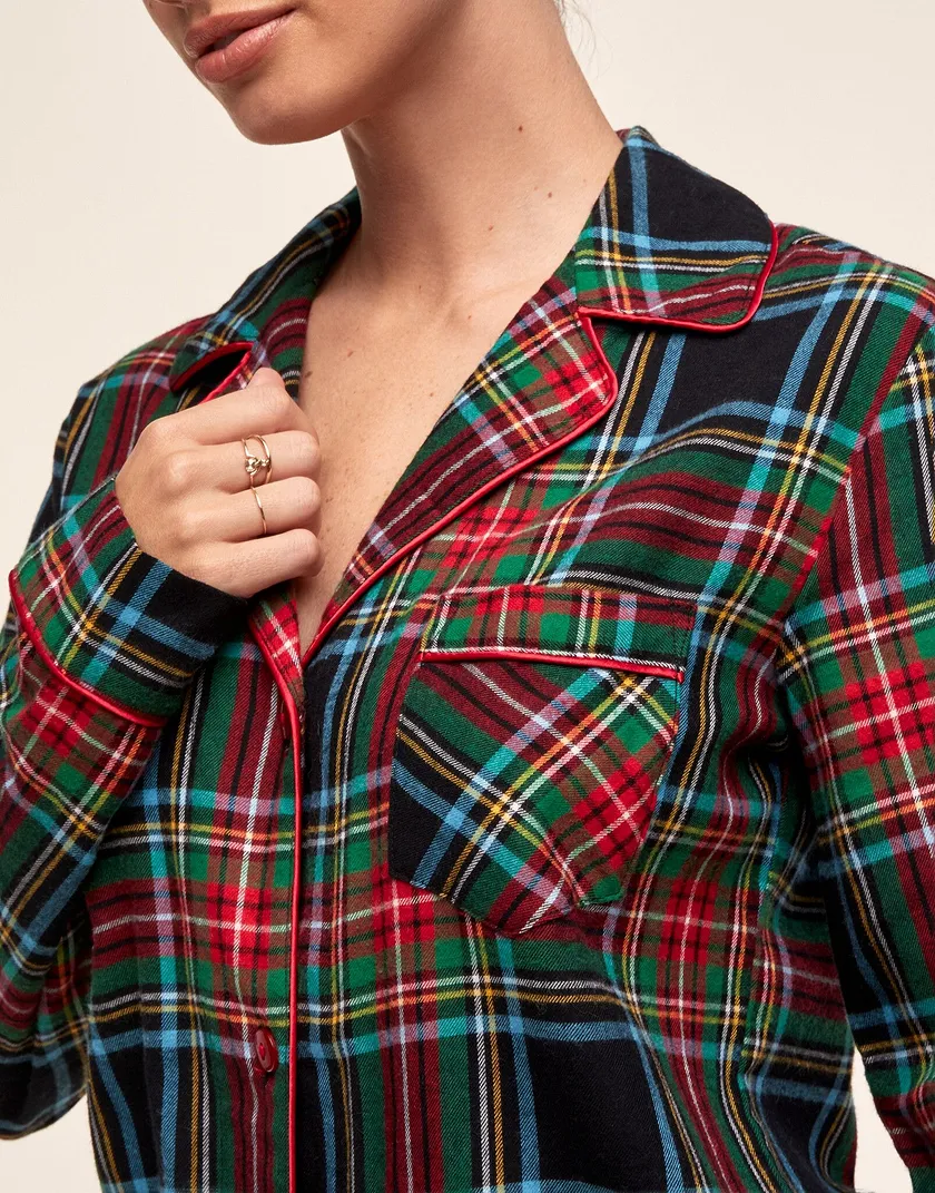Maggie Plaid Black sleepwear bundle Model 4