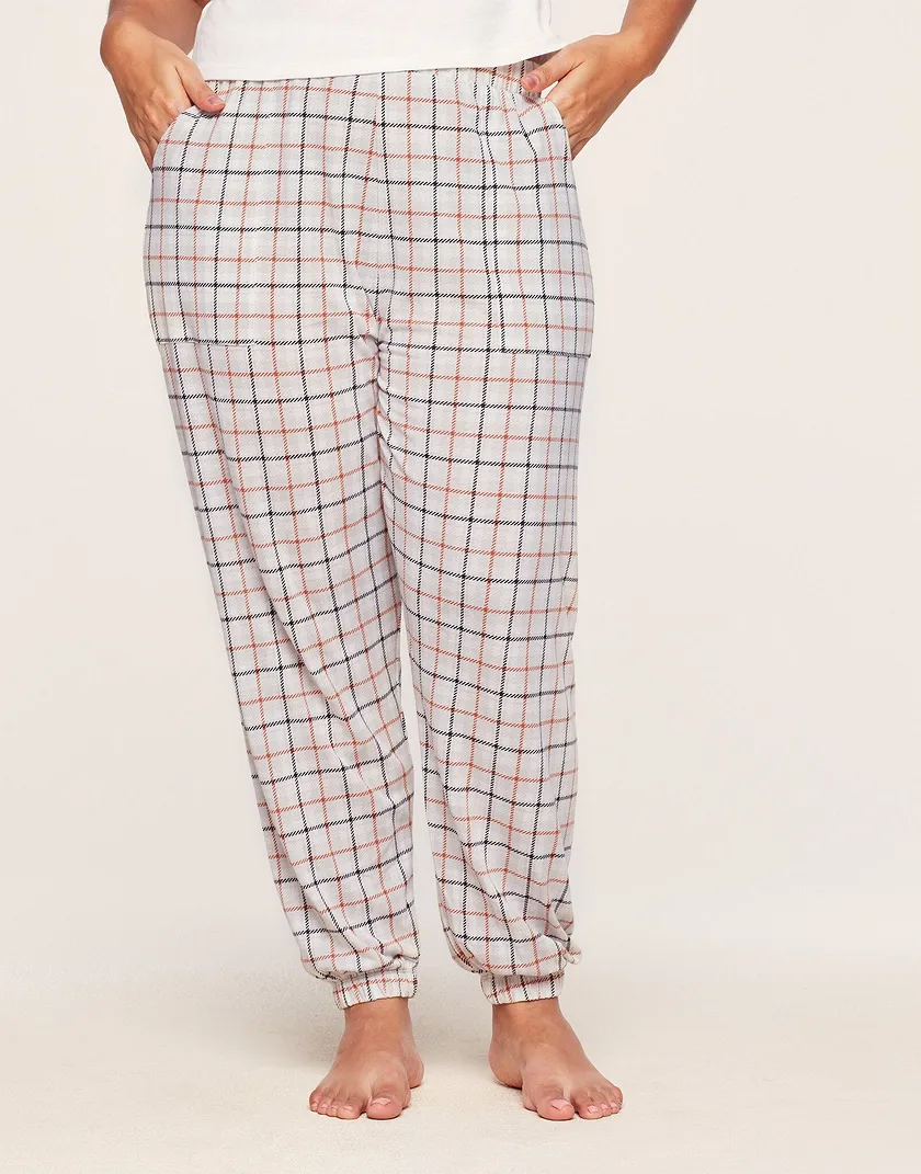 Sara Sleep Set Plaid Gray Plus legwear bundle Model 6