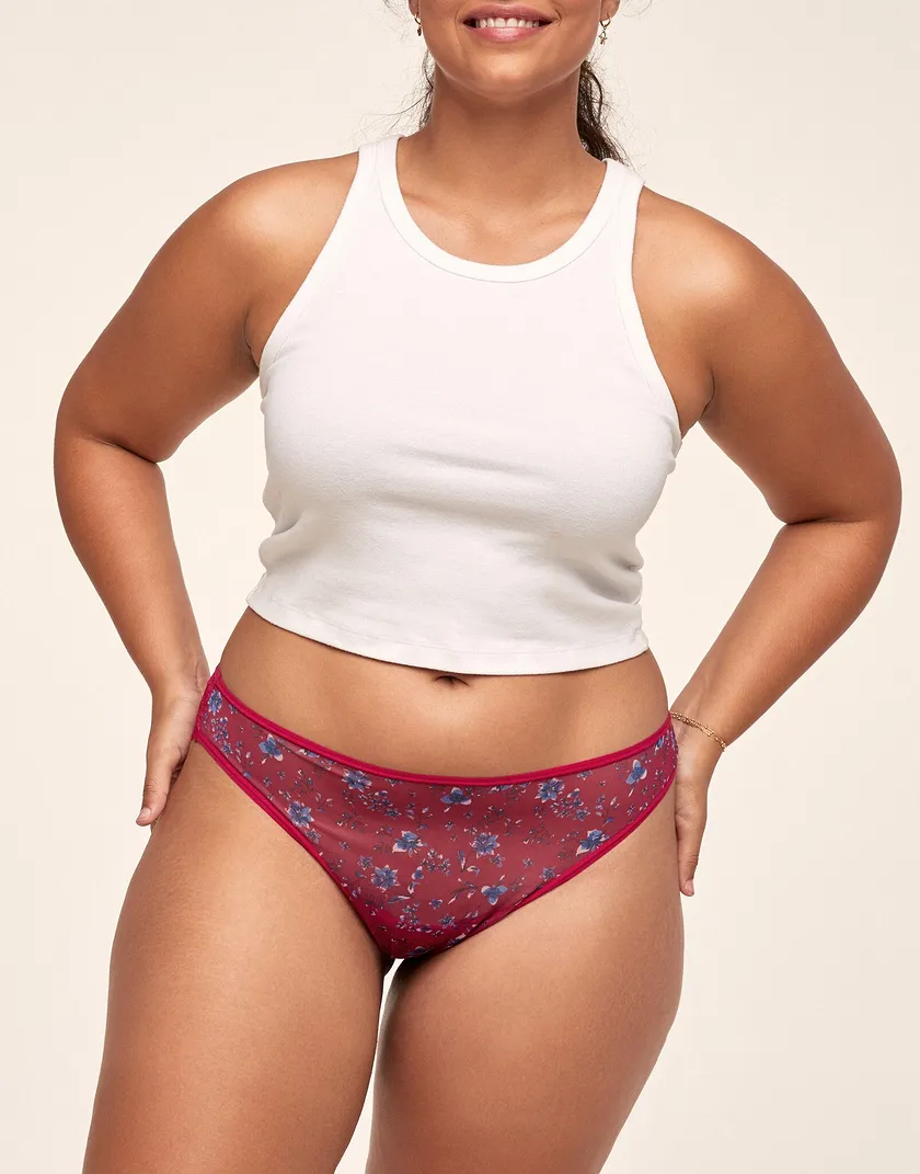 Nikki Thong Floral Red Plus panty bundle Model 2