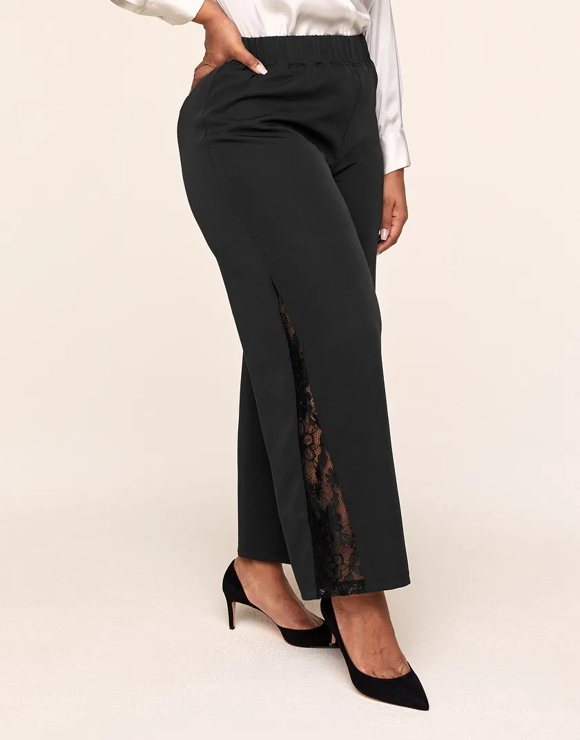 Lola Lace Pant Black Plus legwear bundle Model 2