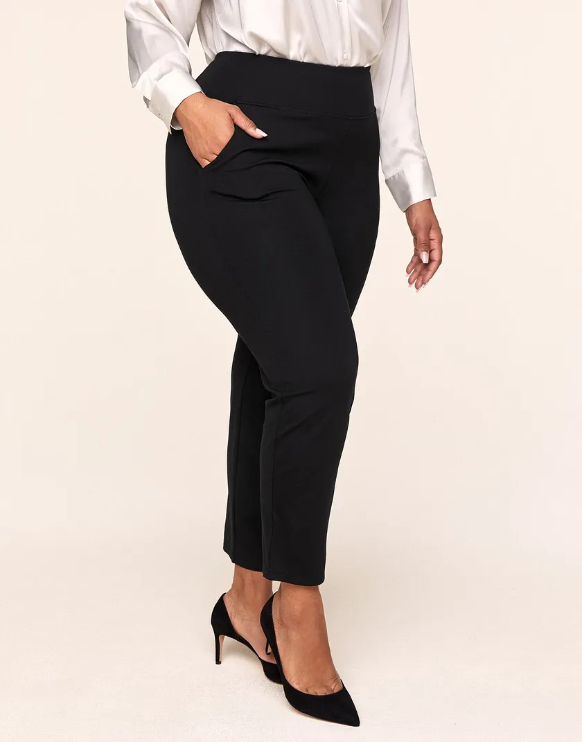 Penelope Ponte Pant Black Plus legwear bundle Model 2