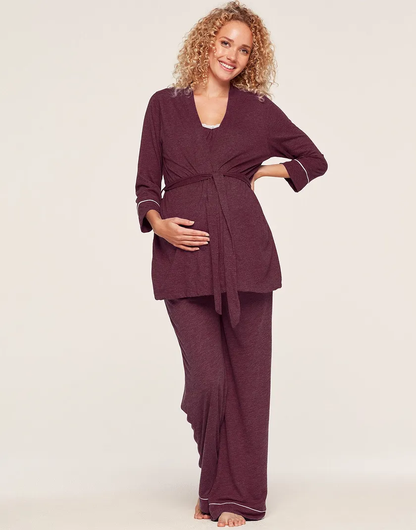 Lounge Chic PJ & Robe Set Pink 3 sleepwear bundle Model 3