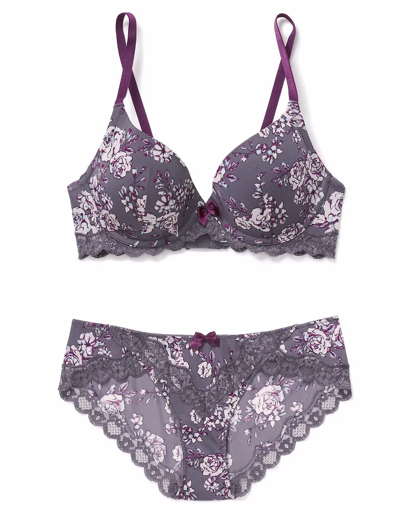 Kati Floral Purple 3 Lightly Lined bra bundle Still 2