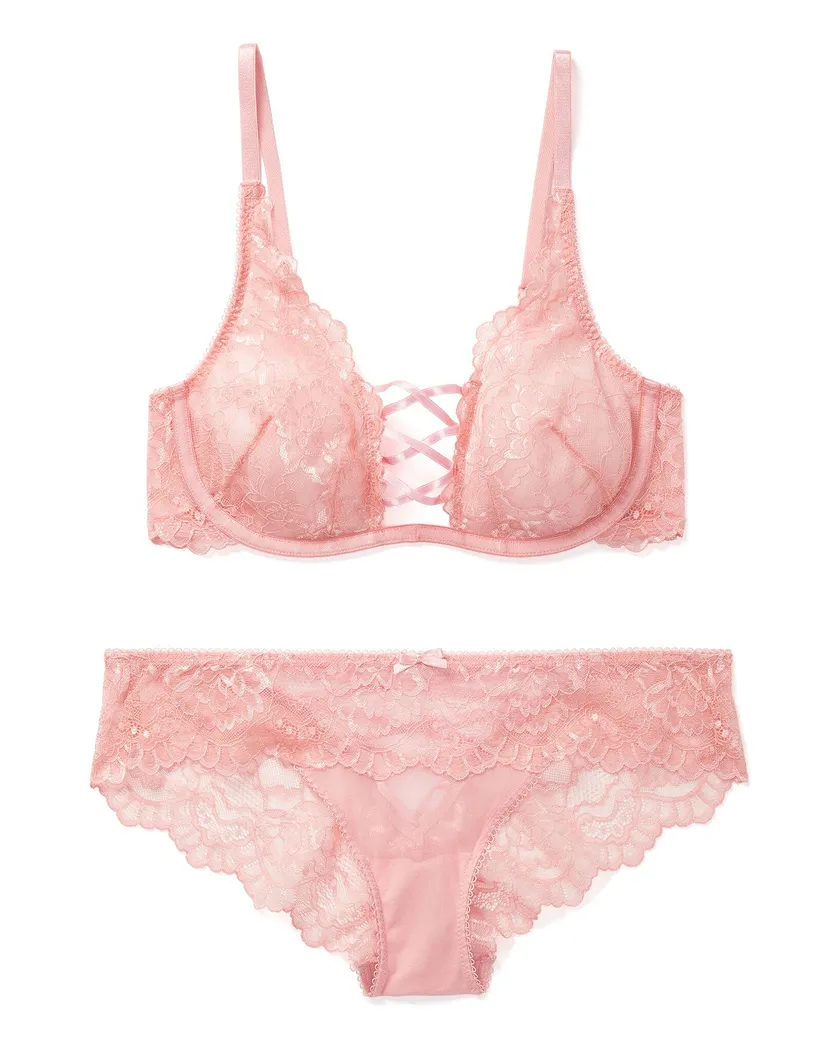 Clio Medium Pink 2 Unlined bra bundle Still 3