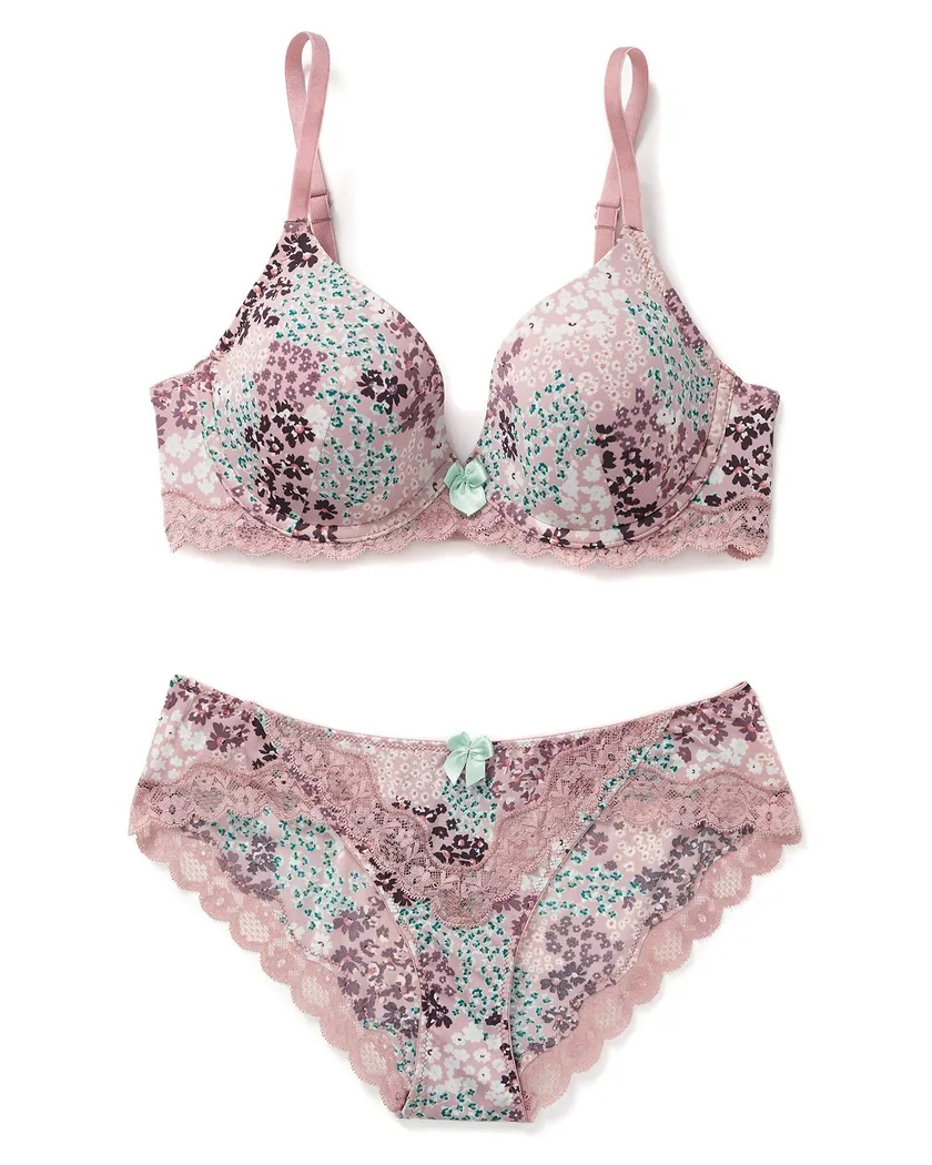 Kati Ditsy Purple 2 Lightly Lined bra bundle Still 2