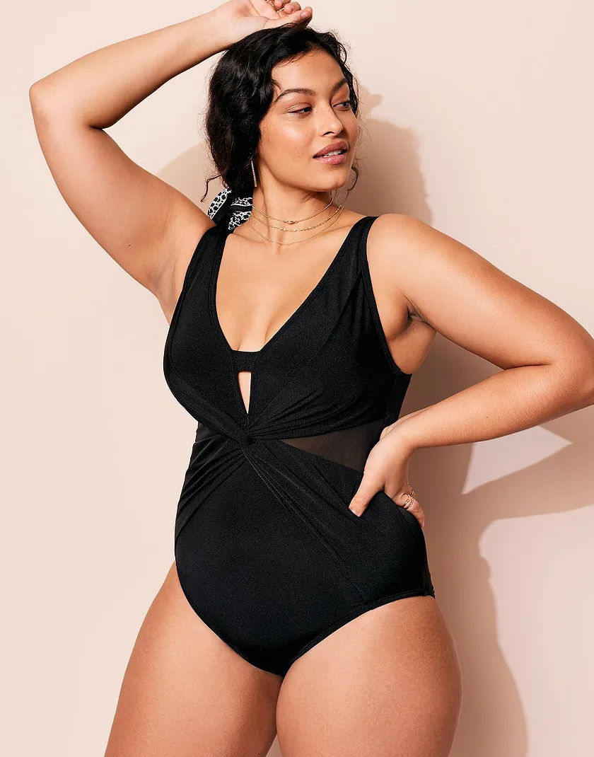 Adrienne Black Plus Lightly Lined swimwear bundle Model 3