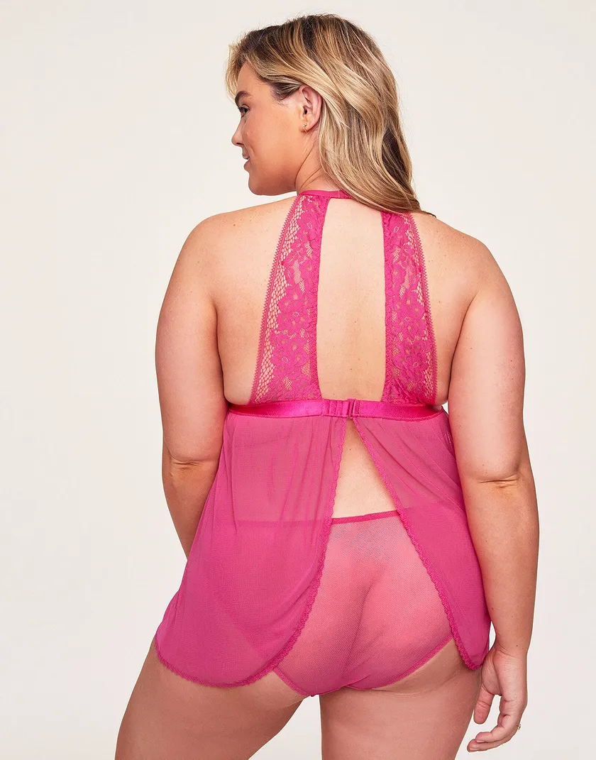 Alexus Dark Pink Plus Unlined lingerie bundle Model 6