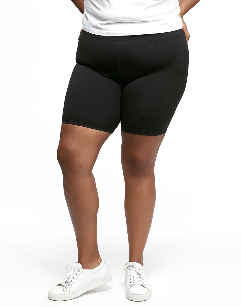 Cali Biker Short Dark Black Plus activewear bundle Model 2