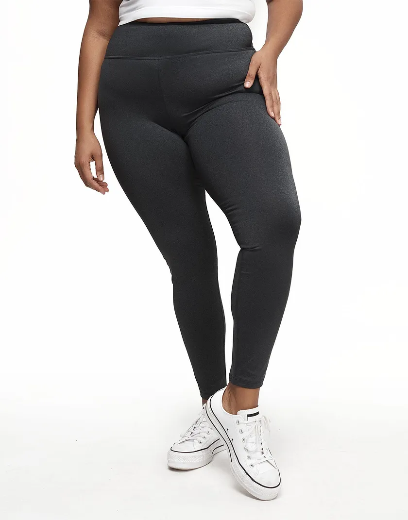 Haley Heathered Legging Black Plus activewear bundle Model 2
