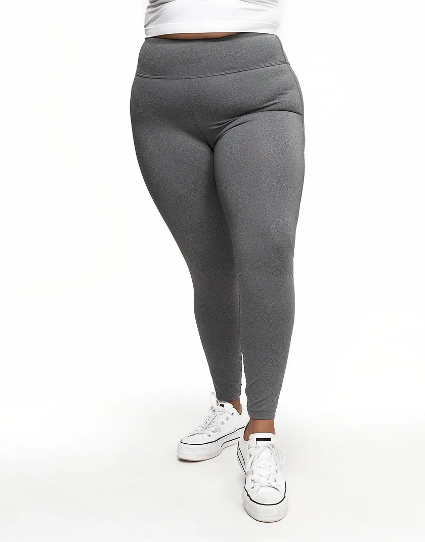Haley Heathered Legging Gray Plus activewear bundle Model 2