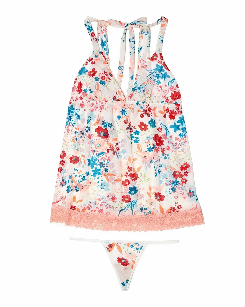 Abbie Floral White Unlined lingerie bundle Still 2