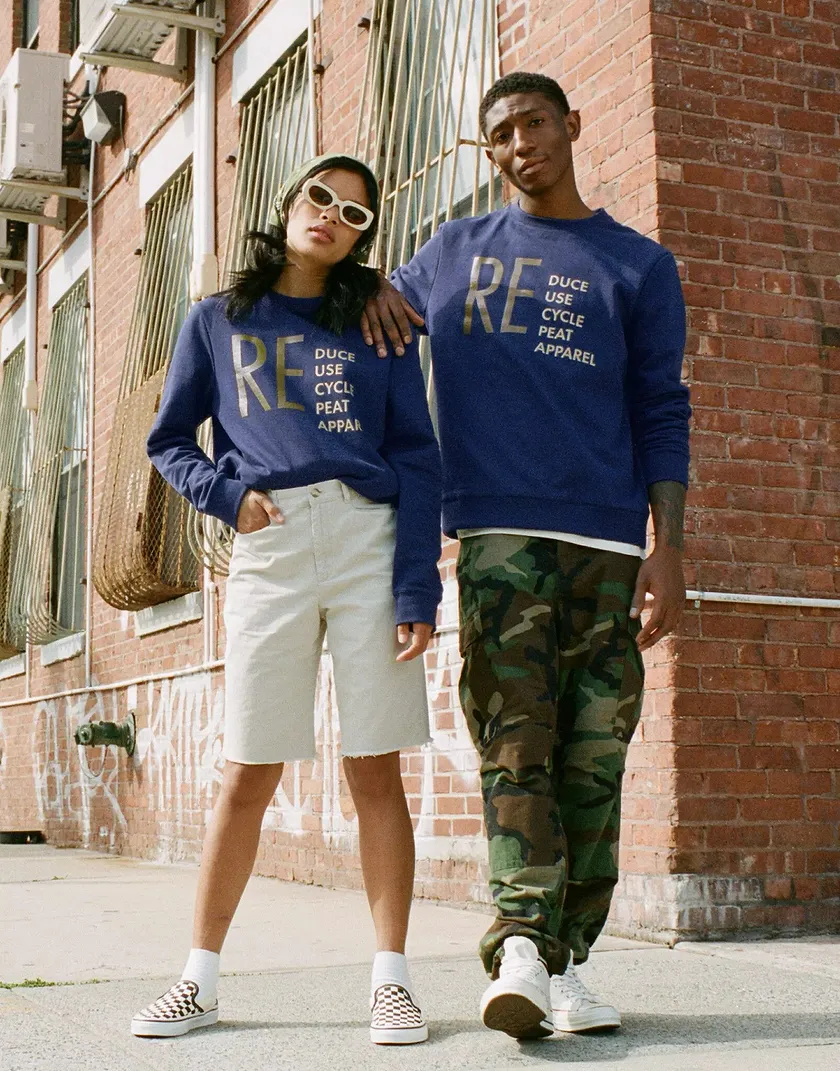 ReApparel Crew Neck Dark Blue sweatshirts bundle Model 5