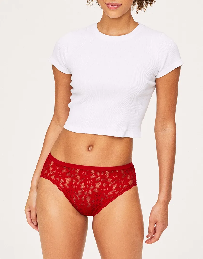 Stina High Waisted Dark Red 2 panty bundle Model 4