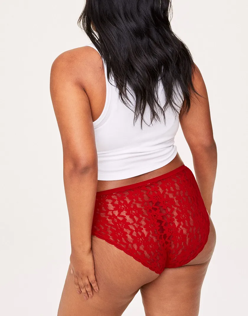 Stina High Waisted Dark Red 2 Plus panty bundle Model 2