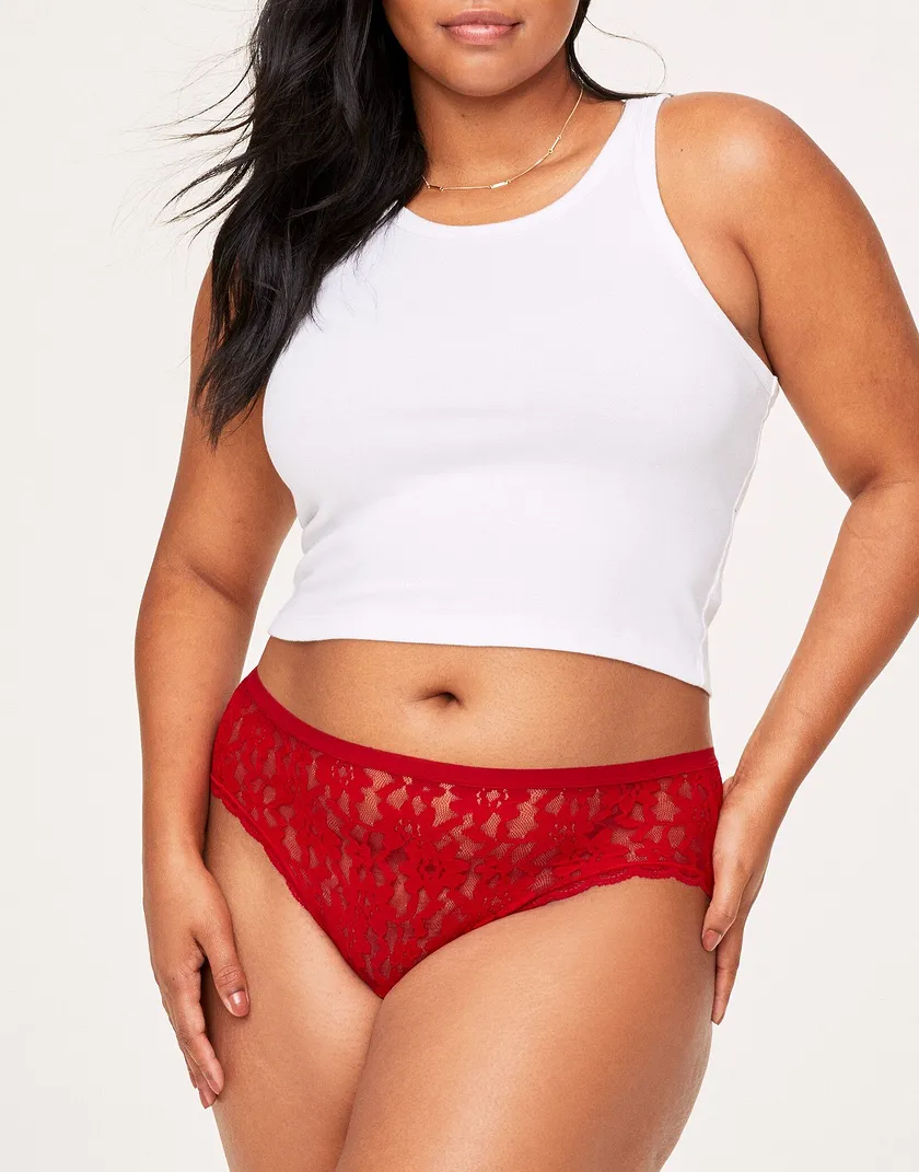 Stina High Waisted Dark Red 2 Plus panty bundle Model 5