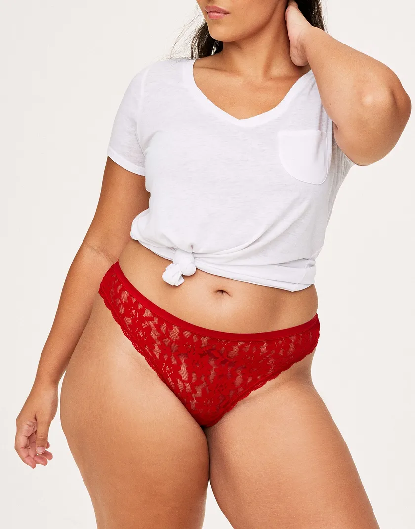 Nova Thong Dark Red 2 Plus panty bundle Model 4