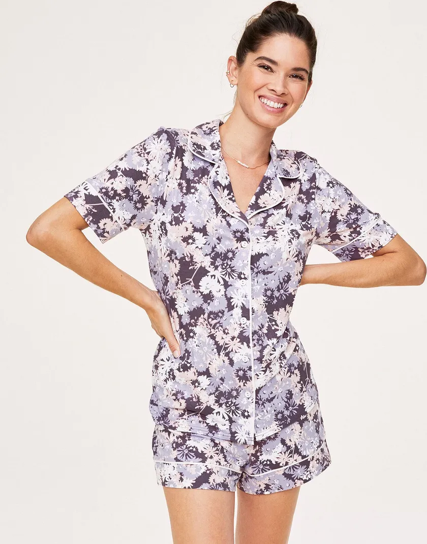 Optima Ditsy Purple sleepwear bundle Model 4