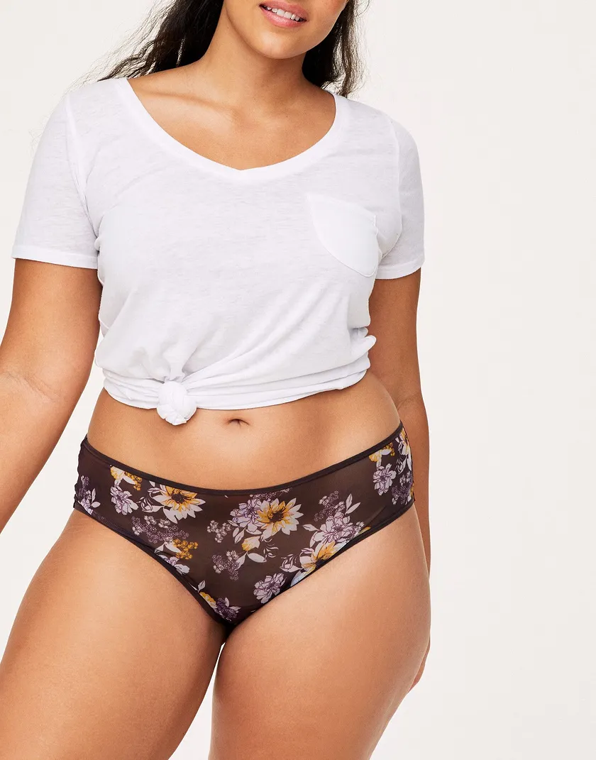 Helene Cheeky Floral Brown Plus panty bundle Model 5