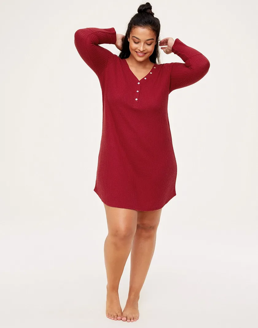 Leidy Dark Red Plus Unlined sleepwear bundle Model 1