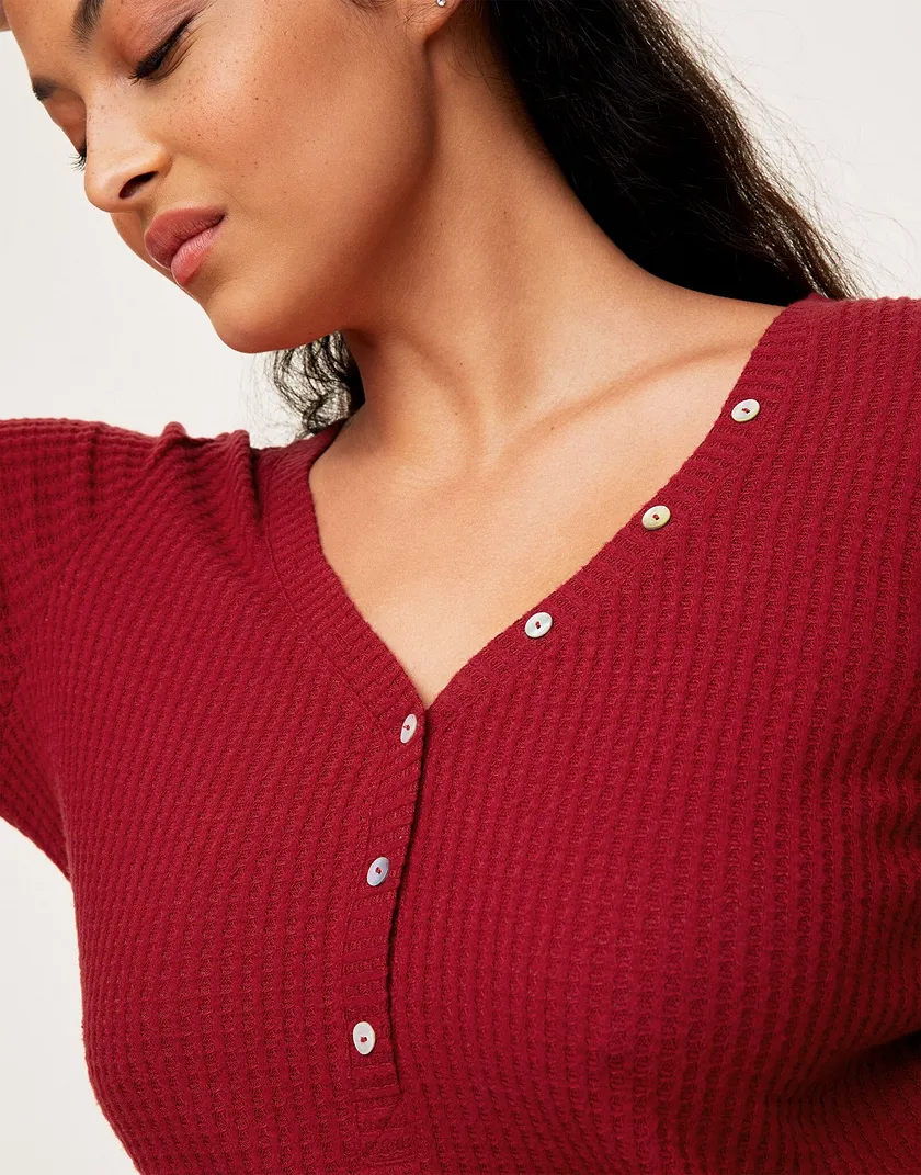 Leidy Dark Red Plus Unlined sleepwear bundle Model 4