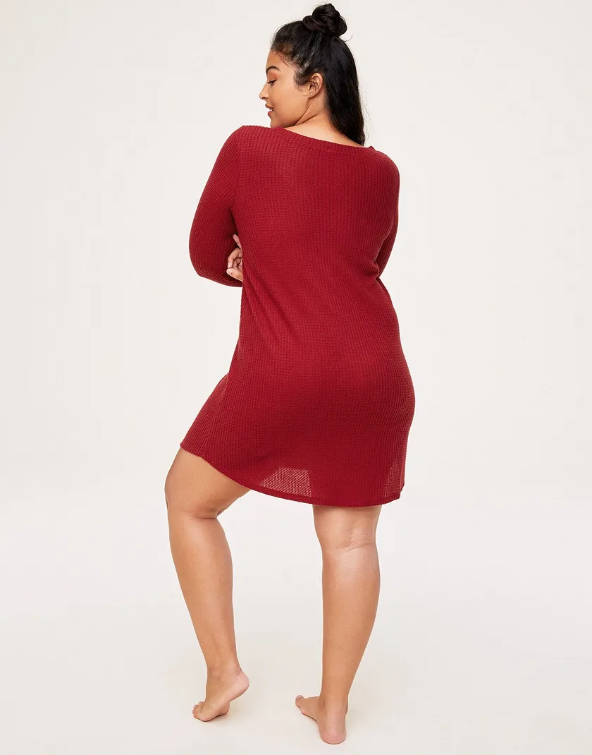 Leidy Dark Red Plus Unlined sleepwear bundle Model 6