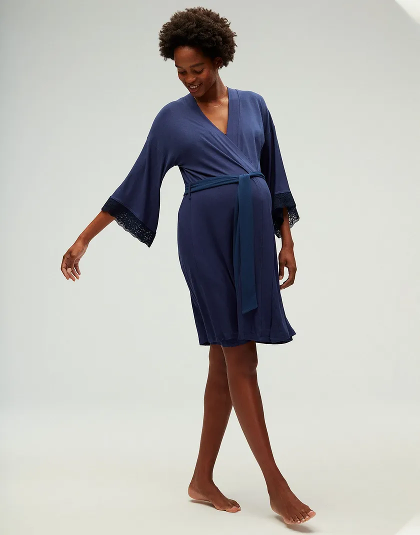 Tallulah Robe Blue sleepwear bundle Model 2