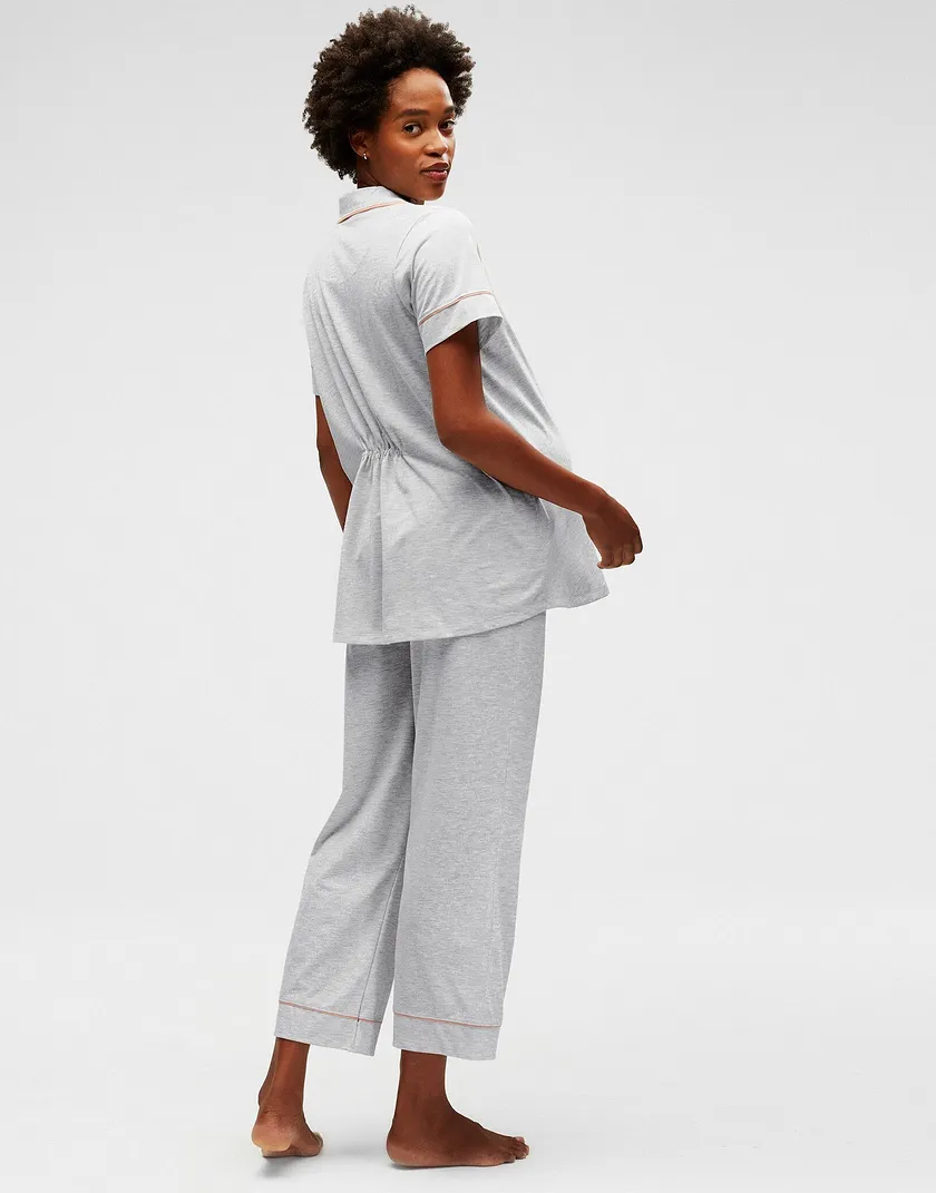 Lounge Chic Classic Capri PJ Gray sleepwear bundle Model 3