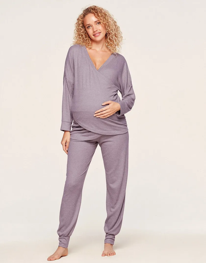 Anytime Pant Purple athleisure bundle Model 4