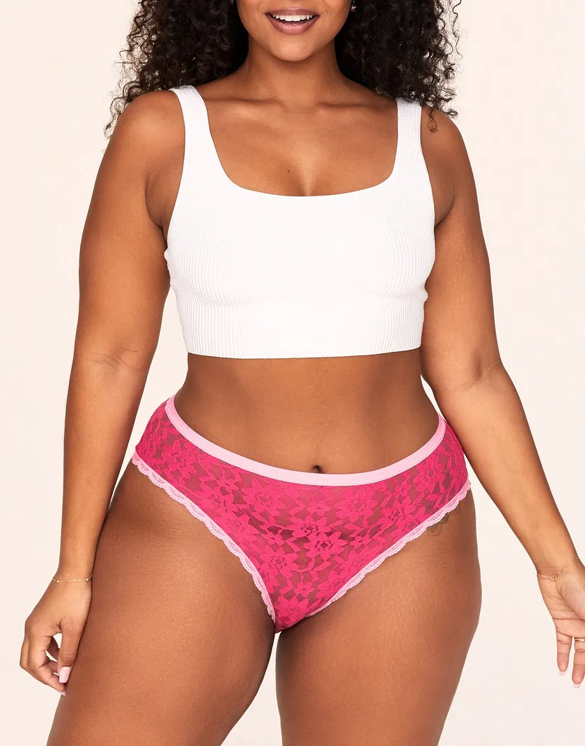 Stina High Waisted Dark Pink 2 Plus panty bundle Model 5