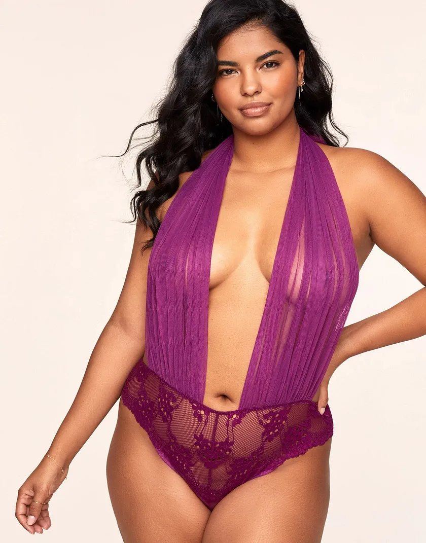Delila Dark Purple Plus lingerie bundle Model 1