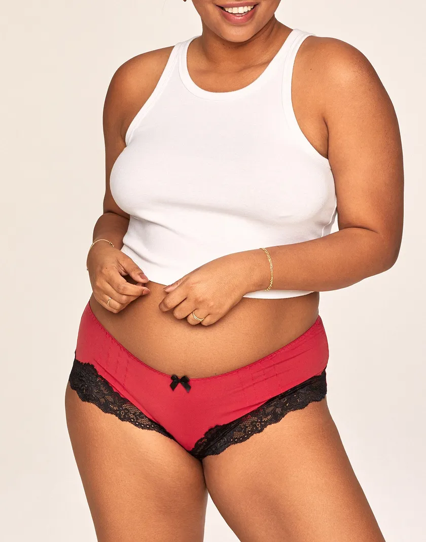 CInda Hipster Dark Red Plus panty bundle Model 1