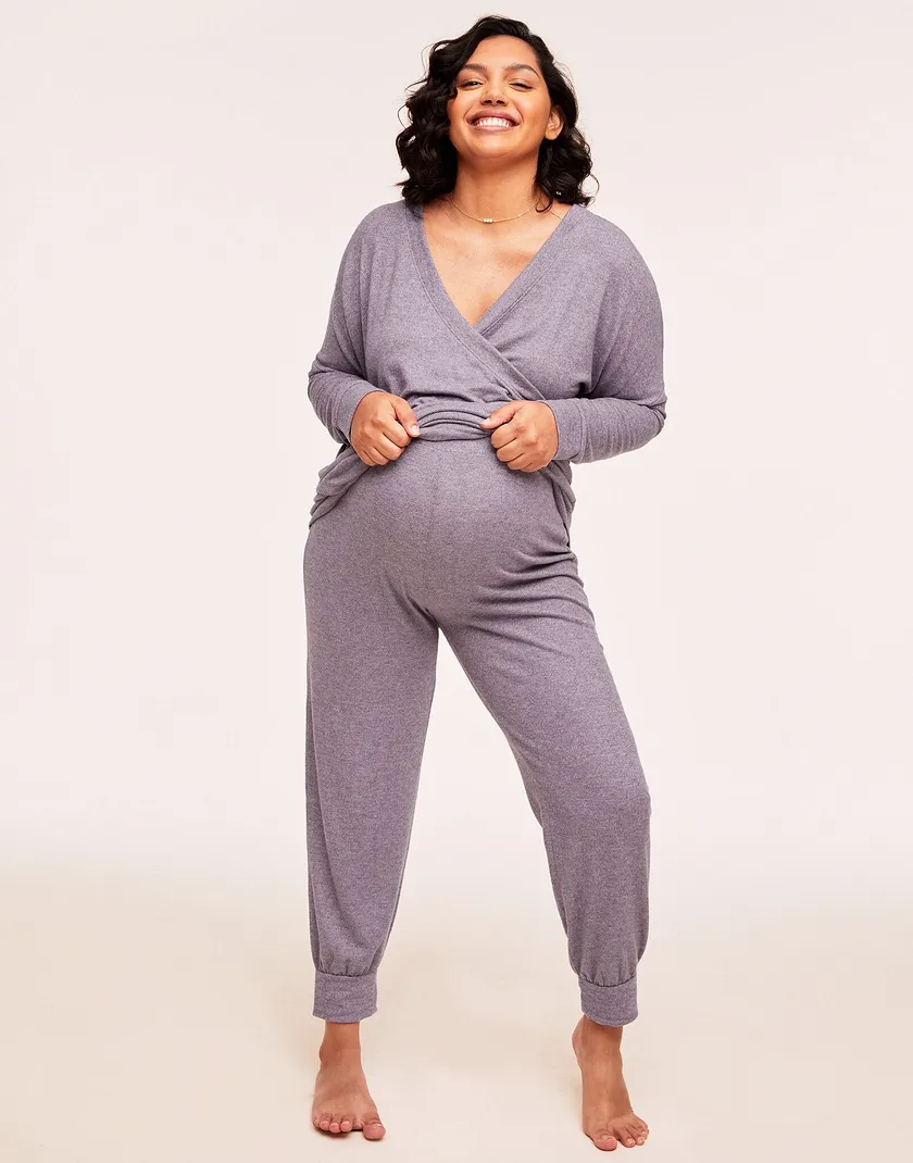 Anytime Pant Purple Plus athleisure bundle Model 2