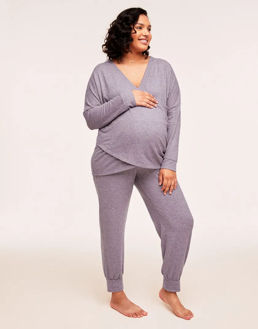 Anytime Pant Purple Plus athleisure bundle Model 5