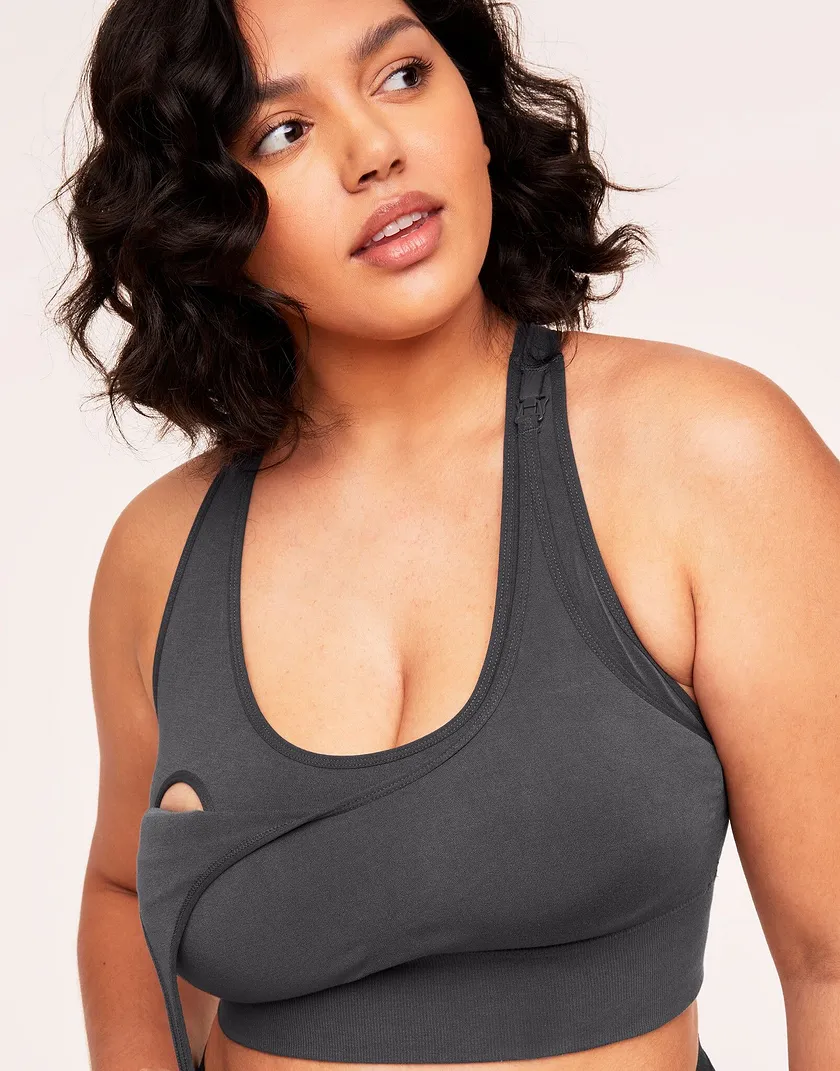 Maternity Nursing/Pump Bra Dark Gray Plus bra bundle Model 1